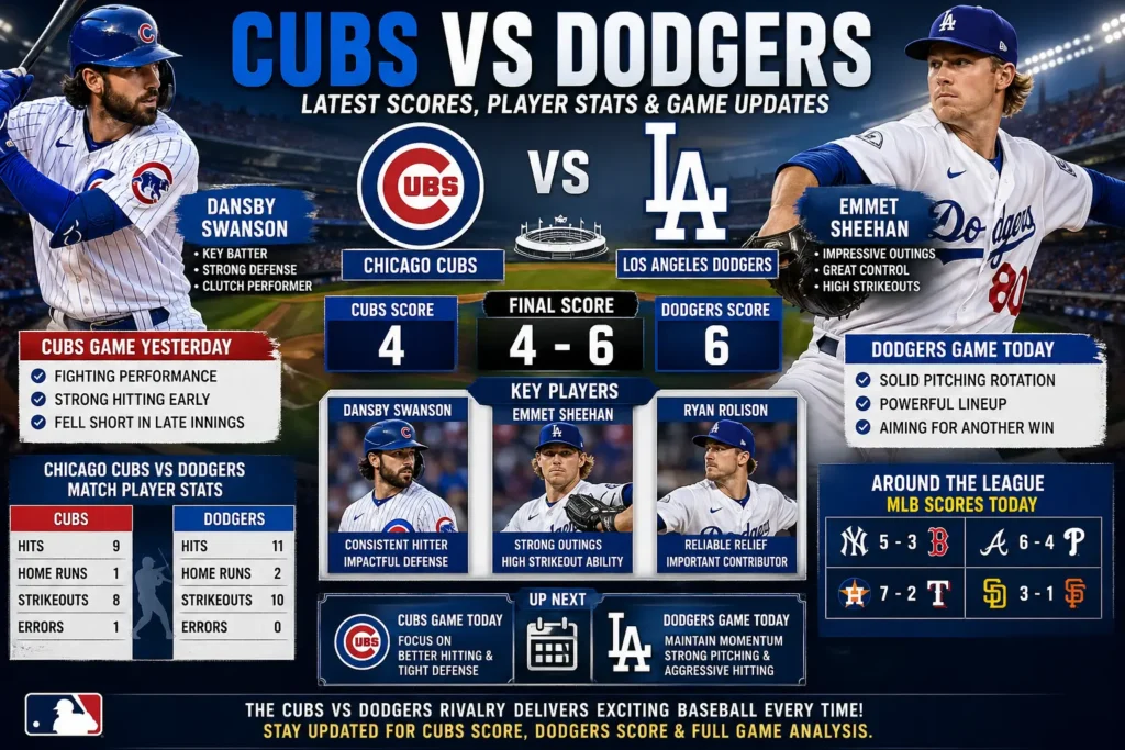 cubs vs dudgers